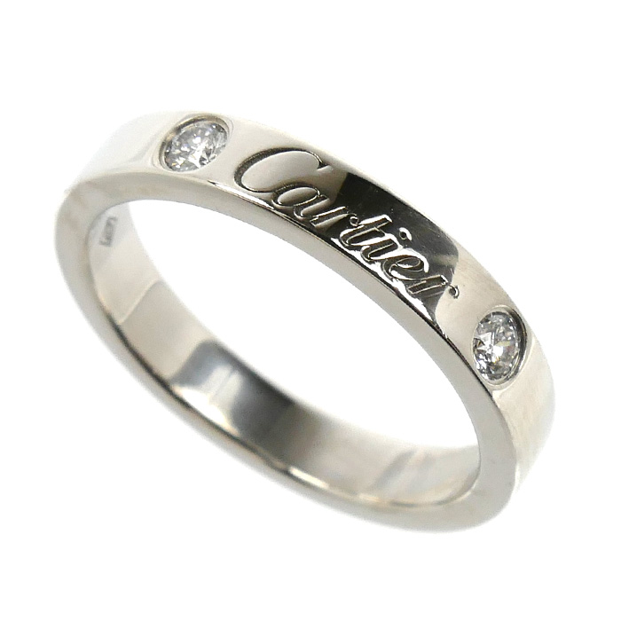 CARTIER カルティエ Pt950プラチナ ウエディング リング・指輪 B4077846 ダイヤモンド 6.5号 46 4.2g レディース【中古】【美品】