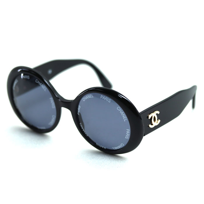 CHANEL シャネル ココマーク ラウンド サークルロゴ ヴィンテージ サングラス ブラック 01949 94305 レディース【中古】
