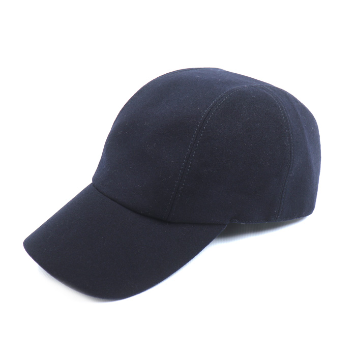 HERMES エルメス セリエボタン バック ロゴ キャップ ダークネイビー 60 ユニセックス【中古】