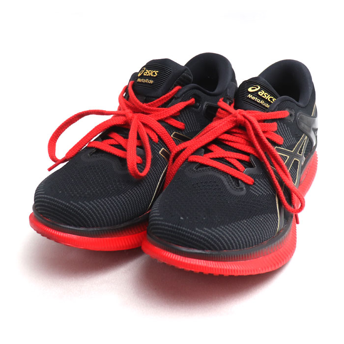 asics アシックス メタライド ランニングシューズ スニーカー ブラック レッド 1011A142 28cm メンズ【中古】【美品】