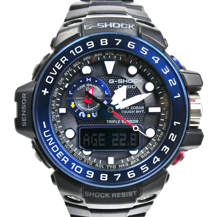 CASIO カシオ G-SHOCK ガルフマスター 腕時計 ソーラー GWN-1000B-1BJF 電波 メンズ【中古】