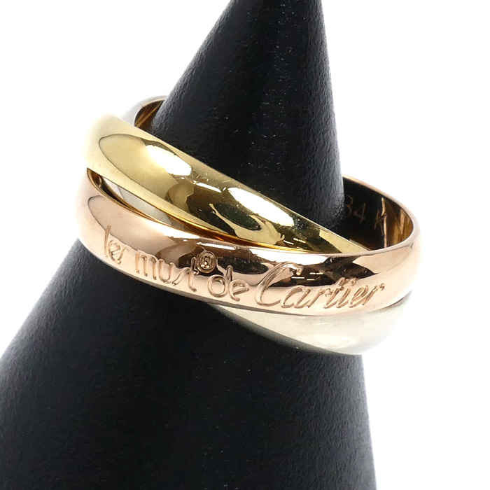 CARTIER カルティエ K18YG/PG/WG les must de Cartier トリニティ リング・指輪 10号 50 7.1g レディース【中古】【美品】