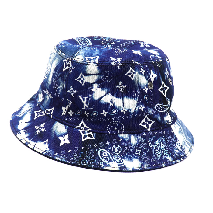 LOUIS VUITTON ルイ・ヴィトン ボネ･モノグラム バンダナ リバーシブル ハット ブルー MP3344 ユニセックス【中古】【美品】