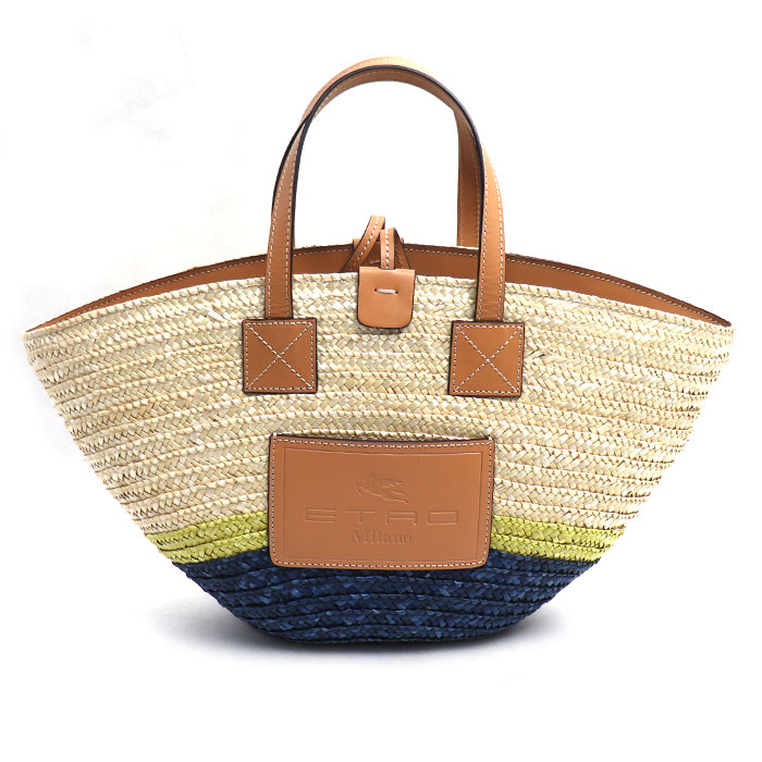 ETRO エトロ ラフィア バイカラー ハンドバッグ 1N420-9018 レディース【中古】【美品】