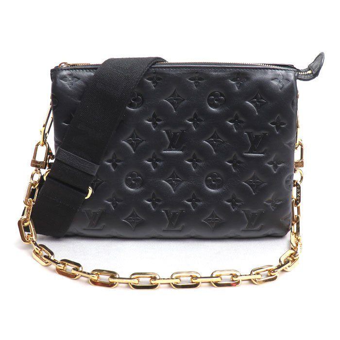 LOUIS VUITTON ルイ・ヴィトン モノグラム エンボス クッサンPM ショルダーバッグ ブラック M57790 レディース【中古】