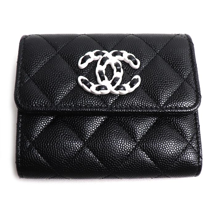 CHANEL シャネル 19 スモールフラップ ウォレット  三つ折り財布 AP3711 レディース【中古】【美品】