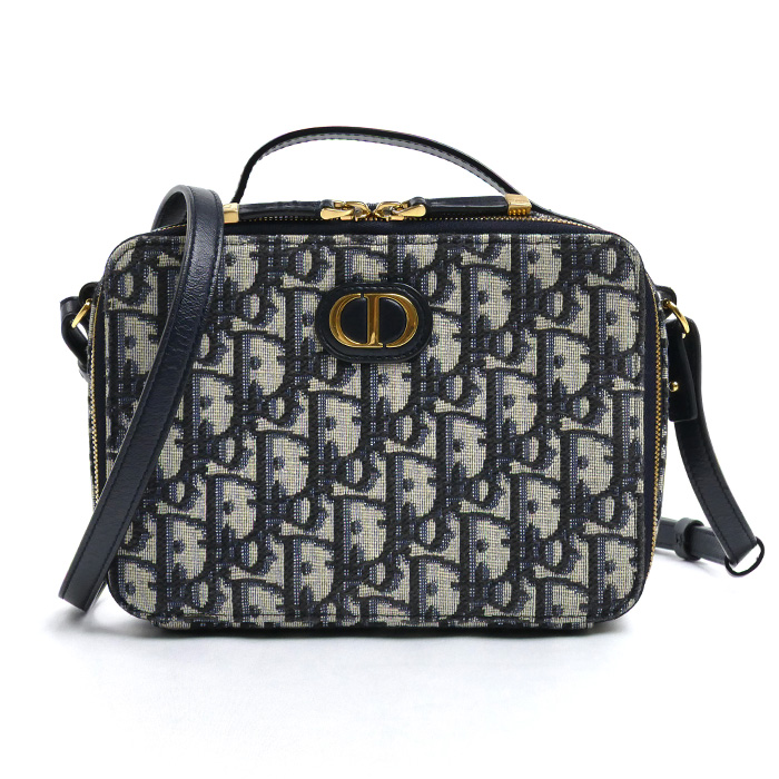 Dior ディオール トロッター オブリーク 30 モンテーニュ 2Wayショルダーバッグ ベージュ×ネイビー S2141UTZQ_M928 レディース【中古】【美品】