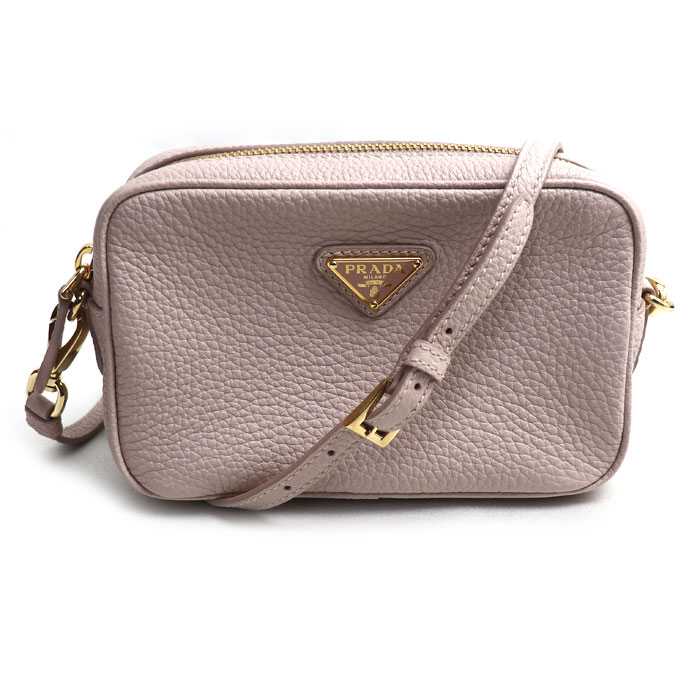 PRADA プラダ レザーミニバッグ ショルダーバッグ ピンクベージュ 1NF060 2DKV F0NZ2 レディース【中古】【美品】