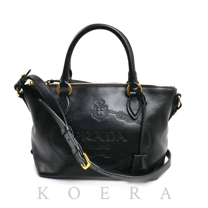 PRADA プラダ ヴィッテロダイノ 2Wayショルダーバッグ ブラック 1BA111 2EBJ F0002 レディース【中古】【美品】