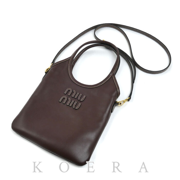 MIUMIU ミュウミュウ アイビー ミニ ショルダーバッグ ブラウン 5BA281 レディース【中古】【極美品】