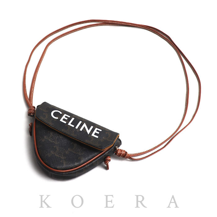 CELINE セリーヌ トリオンフ トライアングル ショルダーバッグ ブラウン/タン 10I192DM5 レディース【中古】【美品】