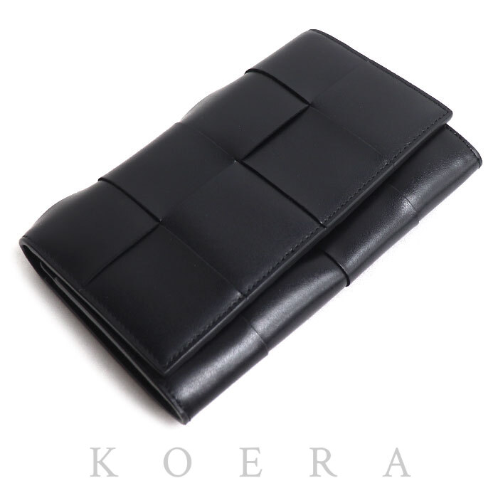 BOTTEGAVENETA ボッテガヴェネタ マキシイントレ 長財布 ブラック 749463VBWD288803 メンズ【中古】