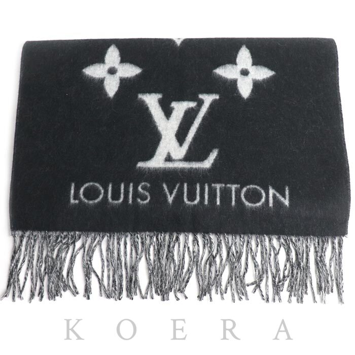 LOUIS VUITTON ルイ・ヴィトン エシャルプ レイキャビック マフラー ノワール M71040 レディース【中古】【美品】