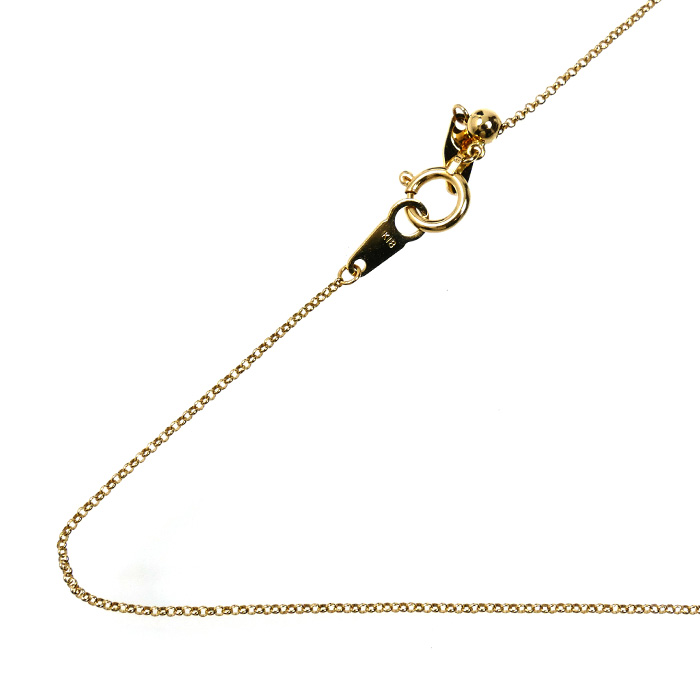 K18YG イエローゴールド ネックレス 小豆 1.5g ～45cm フリーチェーン レディース【中古】