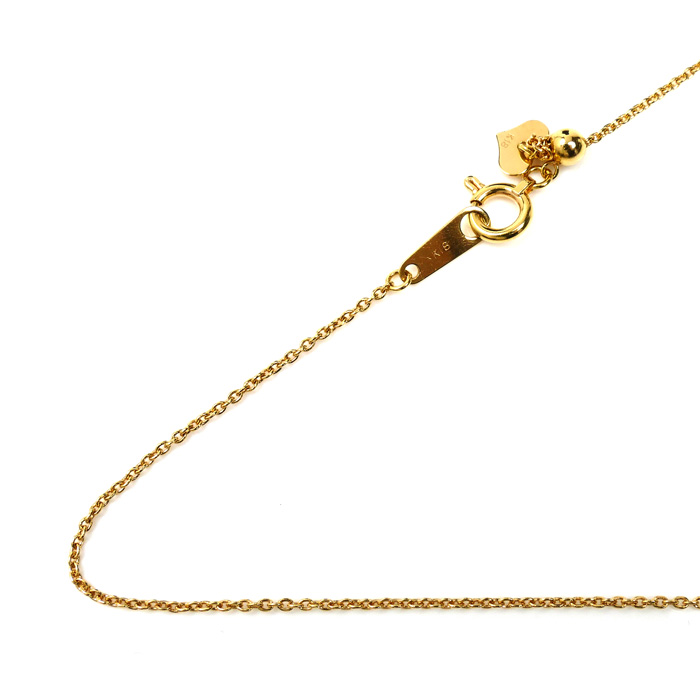 K18YG イエローゴールド ネックレス 小豆 1.8g ～44cm フリーチェーン レディース【中古】