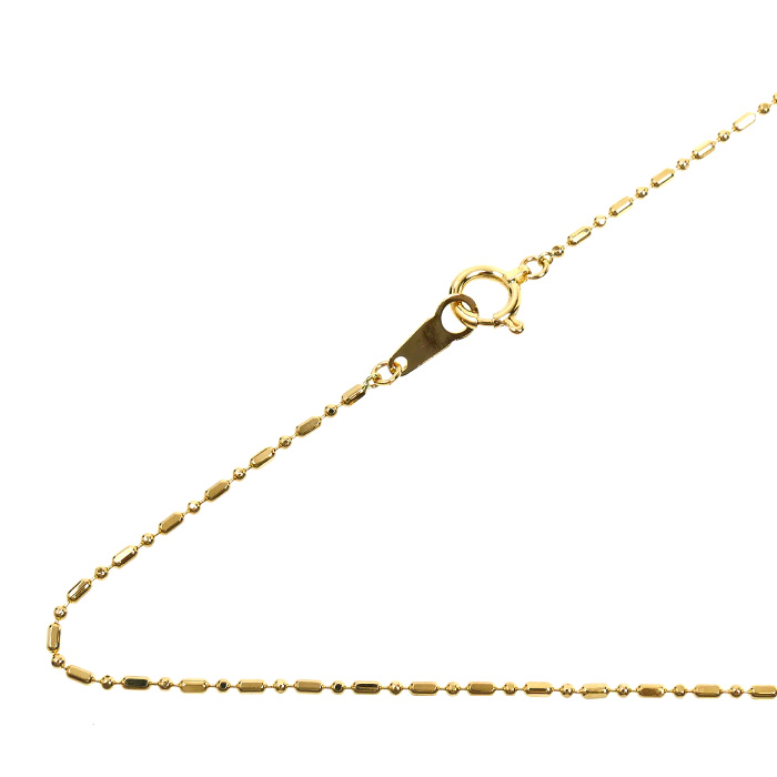 K18YG イエローゴールド カットボール ネックレス 2.6g 40cm レディース【中古】