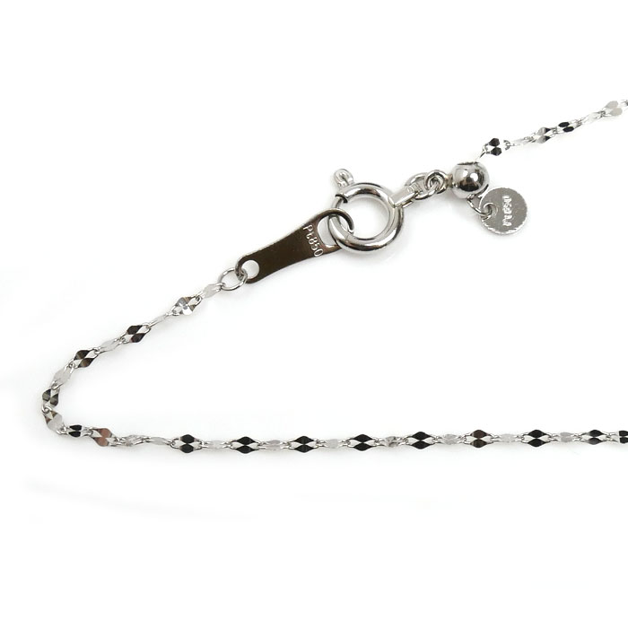 Pt850プラチナ ネックレス 0.8g ～45cm デザイン キラキラ レディース【中古】