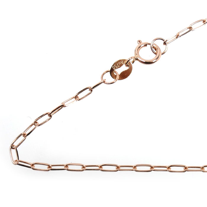 K18PG ピンクゴールド ネックレス 小豆 2.2g 45cm レディース【中古】