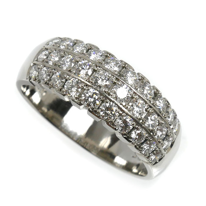 Pt900プラチナ リング・指輪 ダイヤモンド0.825ct 15号 6.9g レディース【中古】【美品】
