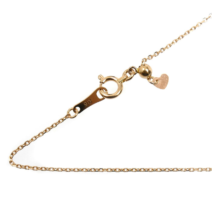 K18PG ピンクゴールド ネックレス 小豆 1.6g ～45cm フリーチェーン レディース【中古】