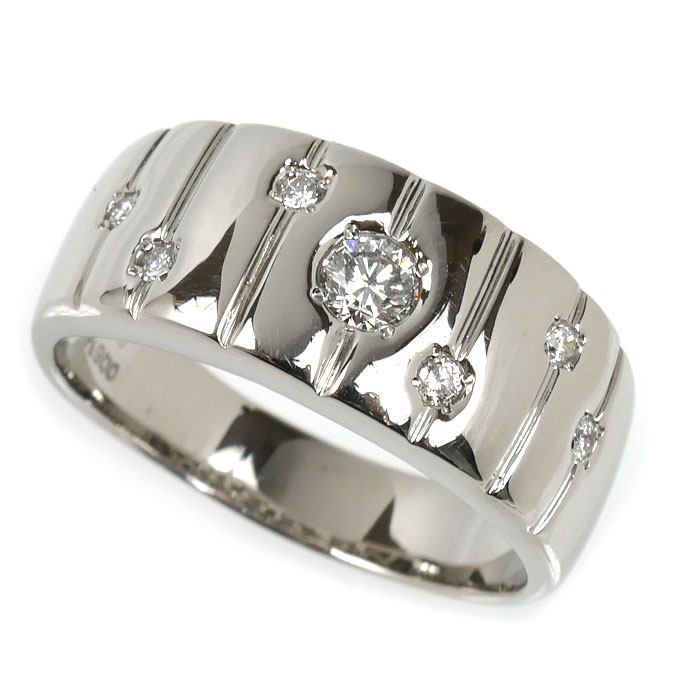 Pt900プラチナ リング・指輪 ダイヤモンド0.30ct 24号 12.1g メンズ【中古】【美品】