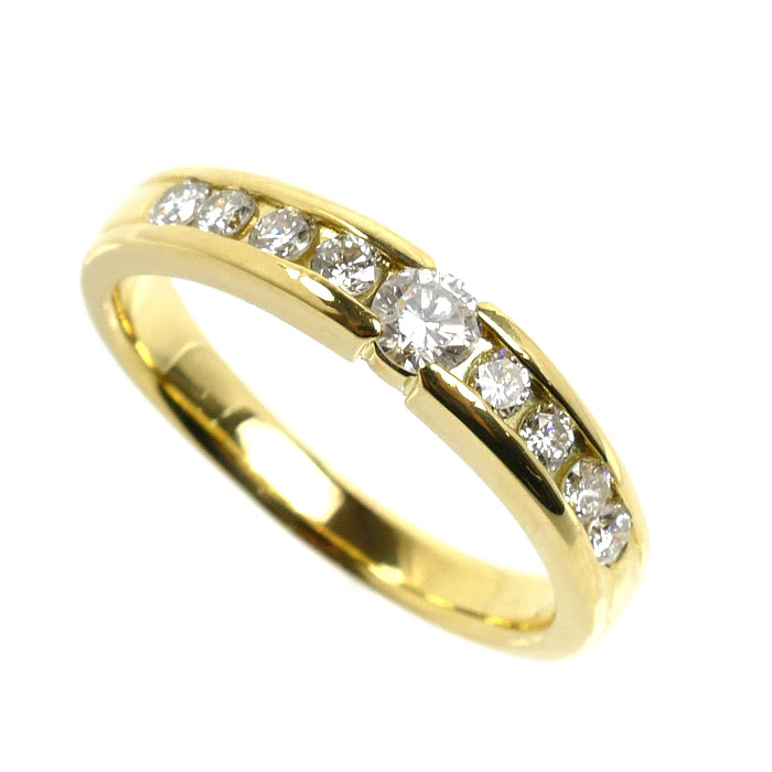 K18YG イエローゴールド リング・指輪 ダイヤモンド0.50ct 13.5号 4.9g レディース【中古】