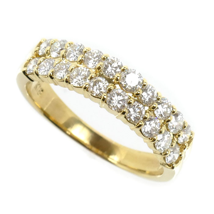 K18YG イエローゴールド リング・指輪 ダイヤモンド1.03ct 15.5号 4.0g レディース【中古】