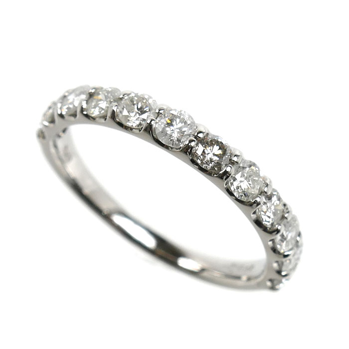 Pt900プラチナ ハーフエタニティ リング・指輪 ダイヤモンド1.002ct 14号 3.1g レディース【中古】
