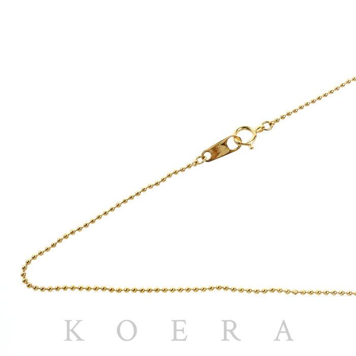 K18YG イエローゴールド ネックレス ボール 2.5g 40cm レディース【中古】