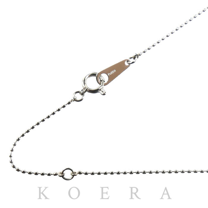 Pt850プラチナ ネックレス ボール 1.6g 37cm レディース【中古】