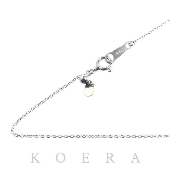 Pt850プラチナ ネックレス 小豆 2.0g ～46cm フリーチェーン レディース【中古】