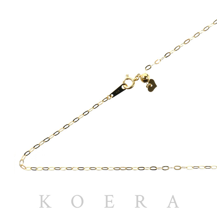 K18YG イエローゴールド ネックレス 小豆 1.9g ～50cm フリーチェーン 平小豆 レディース【中古】