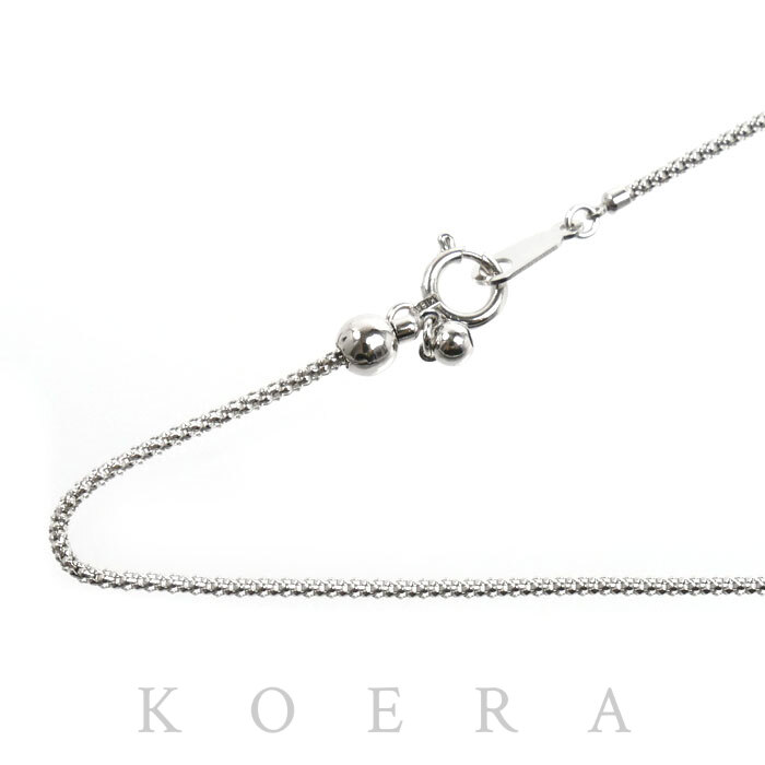 K18WG ホワイトゴールド ネックレス 2.9g ～45cm フリーチェーン レディース【中古】