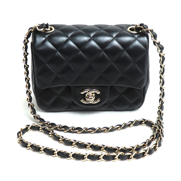 CHANEL シャネル ミニ クラシック ハンドバッグ ショルダーバッグ ブラック A35200 レディース【中古】【美品】
