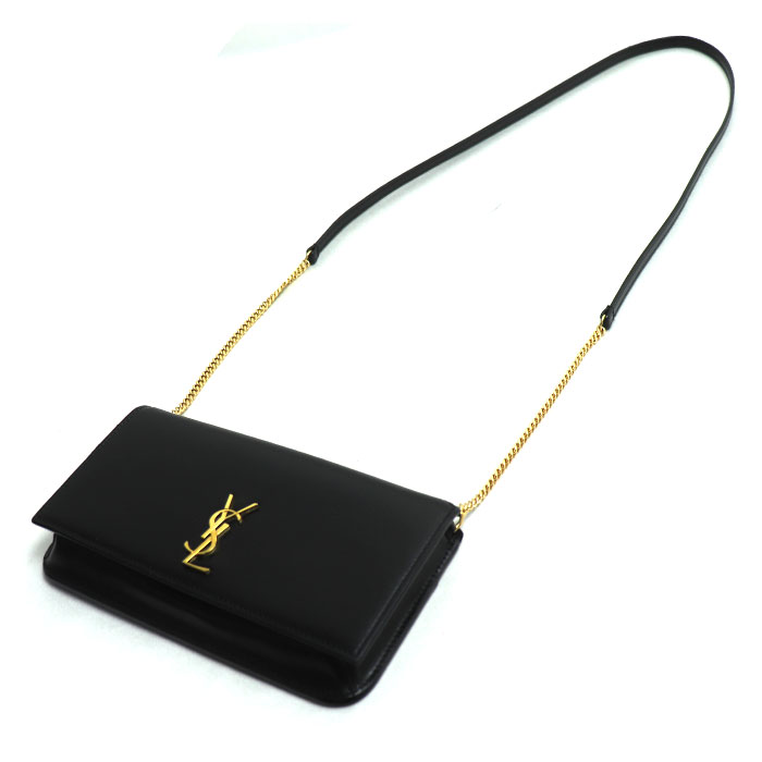 SAINT LAURENT PARIS サンローランパリ カサンドラ フォンホルダー ショルダーバッグ ブラック 6350950U40J1000 レディース【中古】【極美品】