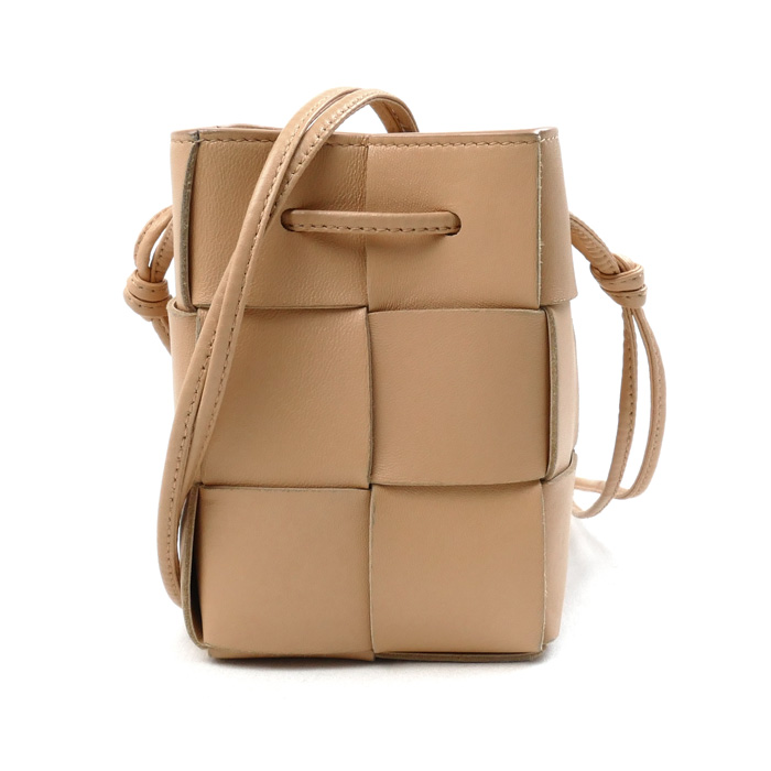 BOTTEGAVENETA ボッテガヴェネタ ミニ カセット バケット ショルダーバッグ ポリッジ(ベージュ系） 680217VCQC49776 レディース【中古】