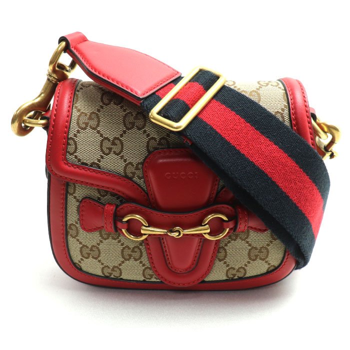 GUCCI グッチ レディウェブ ショルダー ショルダーバッグ ベージュ レッド 384821 レディース【中古】