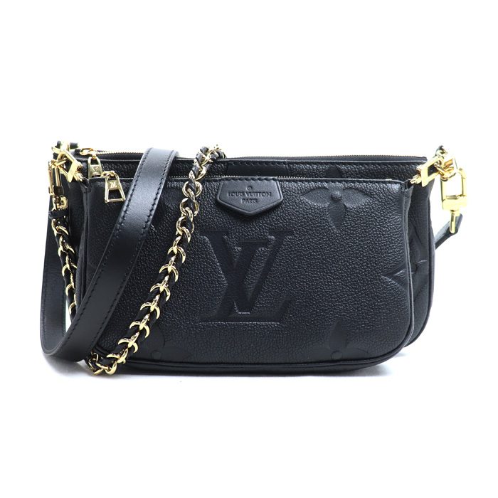 LOUIS VUITTON ルイ・ヴィトン ミュルティポシェットアクセソワール モノグラムアンプラント ノワール M80399 レディース 中古 美品