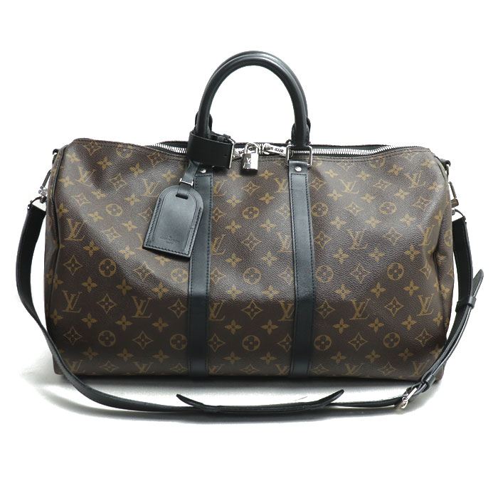 LOUIS VUITTON ルイ・ヴィトン キーポルバンドリエール45 ボストンバッグ モノグラムマカサー ブラウン ブラック M56711 メンズ【中古】