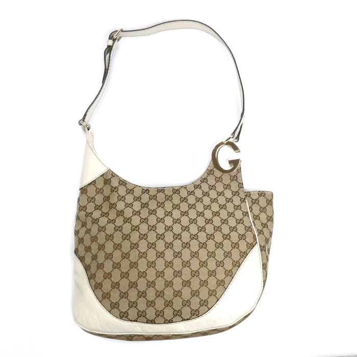 GUCCI グッチ シャーロット GGキャンバス ショルダーバッグ ベージュ/ホワイト 203503 レディース【中古】