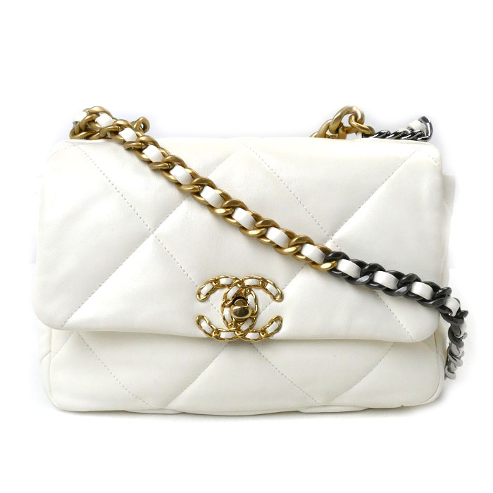 CHANEL シャネル シャネル19 チェーンショルダー ショルダーバッグ ホワイト クリーム系 AS1160 レディース【中古】