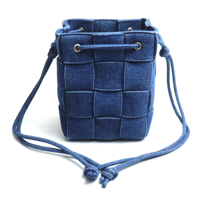 BOTTEGAVENETA ボッテガヴェネタ スモール カセット クロスボディ バケットバッグ ショルダーバッグ インディゴ 743789V2ZB14019 レディース【中古】