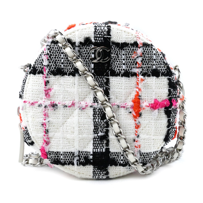 CHANEL シャネル ラウンド ミニ クラシック チェーンショルダー ショルダーバッグ AP0245 ツイード マルチ レディース【中古】