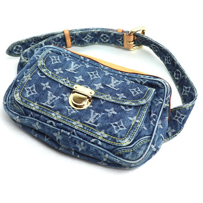 LOUIS VUITTON ルイ・ヴィトン バムバック ボディバッグ モノグラムデニム ブルー M95347  レディース【中古】【美品】