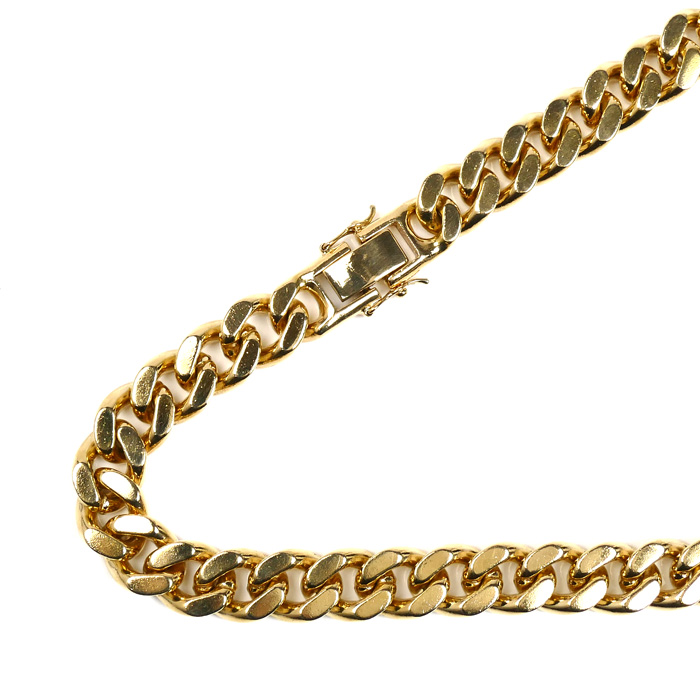 K18YG イエローゴールド ネックレス 喜平2面カット 363.7g 55cm メンズ【中古】