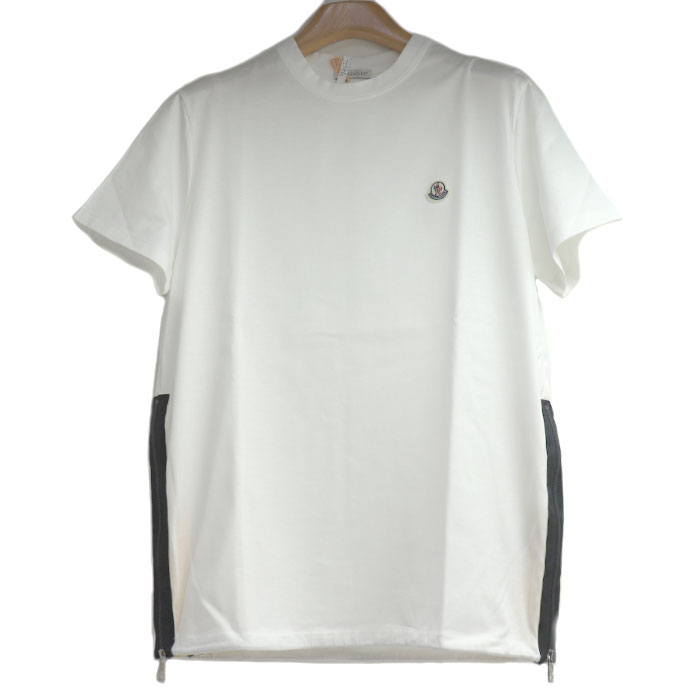 MONCLER モンクレール MAGLIA T-SHIRT サイドジップ 半袖Ｔシャツ ホワイト F10918C71400 S レディース【中古】
