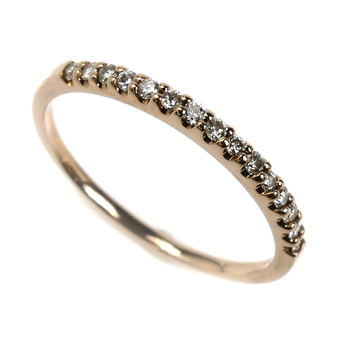 Vendome Aoyama ヴァンドーム青山 K18PG ピンクゴールド ダイヤモンド ハーフエタニティ リング・指輪 5号 0.9g レディース【中古】