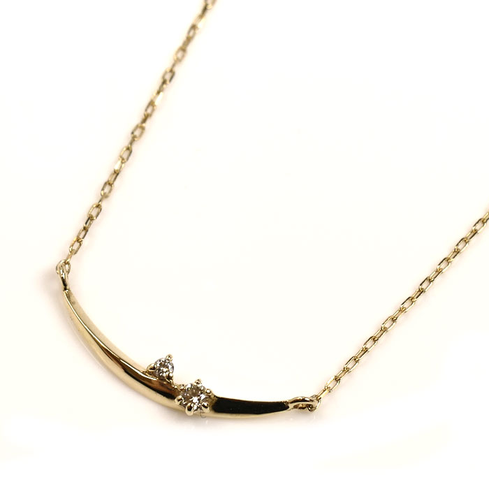 K10YG イエローゴールド ネックレス ダイヤモンド 0.6g 40cm レディース【中古】