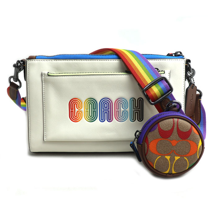 COACH コーチ ホールデン ショルダーバッグ レインボー ショルダーバッグ ホワイト C9854 レディース【中古】【美品】