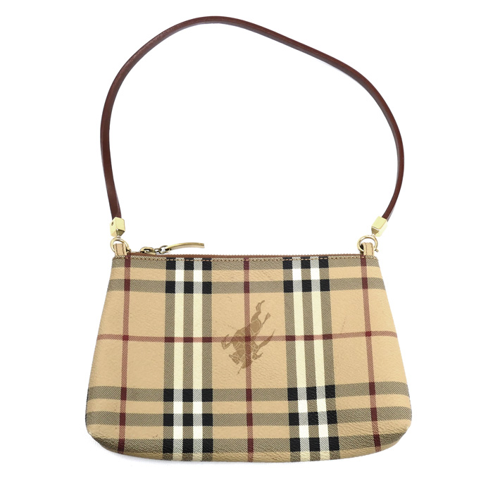 BURBERRY バーバリー チェック  ポーチ ベージュ レディース【中古】